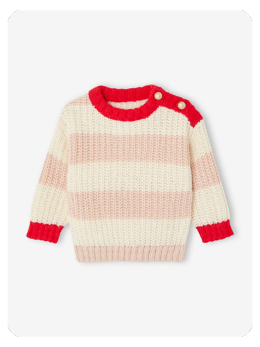 Baby Pullover Mama-Tochter-Capsule STREIFENLIEBE OEKO-TEX® - rosa gestreift